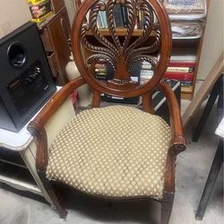  Elegant Wooden Armchair with Intricate Carving