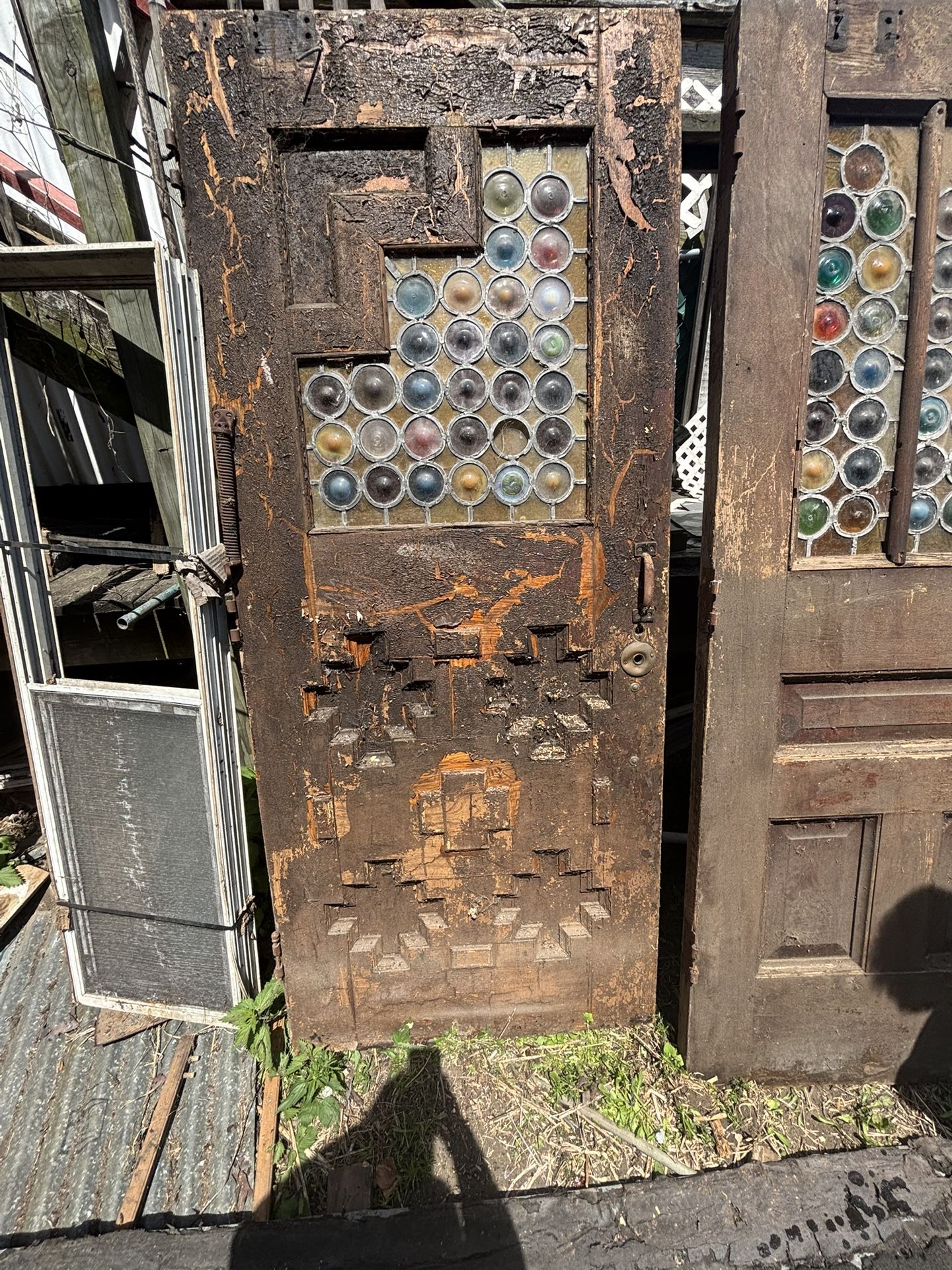 3 Antique Stained Glass Doors