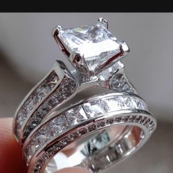 Princess Cut Bridal Wedding Ring Jewelry Sizes 5 / 6 / 7 / 8 / 9 /10/11/12 *See My Other 300 Item*