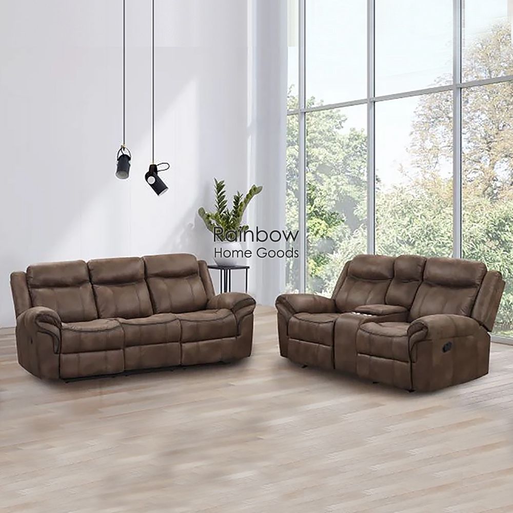 Recliner Set Of 2pc, Loveseat Sofa + 3-Seater Couch