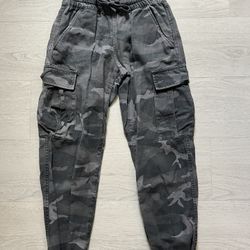 TNA ARITZIA high waisted gray camo pants joggers xxs elastic waist 100% cotton