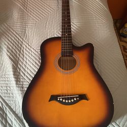 Good 6 String Guitar Color Red And Black 