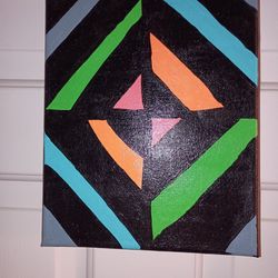 8x10 Acrylic Abstract Design Painting 