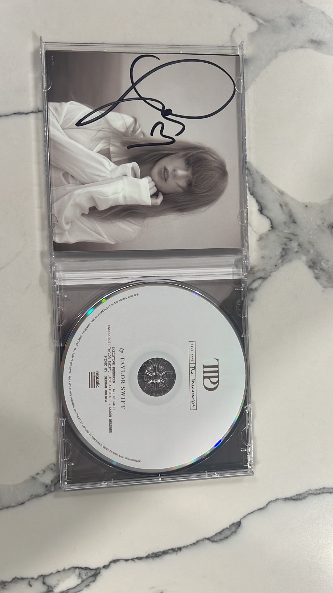 Taylor Swift The Tortured Poets Department CD With Hand Signed Photo Heart