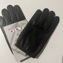 New Men And Women Black Leather Tactical Duty Search Gloves