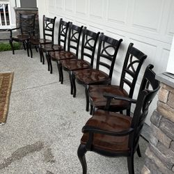 8 Hooker Chairs - Comes With A Table Complete Set