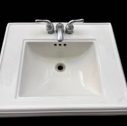 White Kohler Fireclay Pedestal Sink