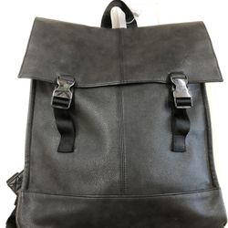 Armani Exchange Black Leather Backpack 