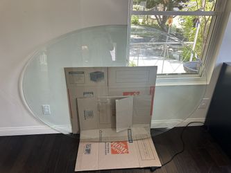 Oval Glass Table Top 43” x 72”