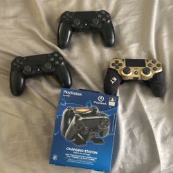 3 PS4 DualShock controllers + Charging Station
