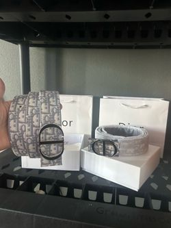 Mens CD patterned luxury belt