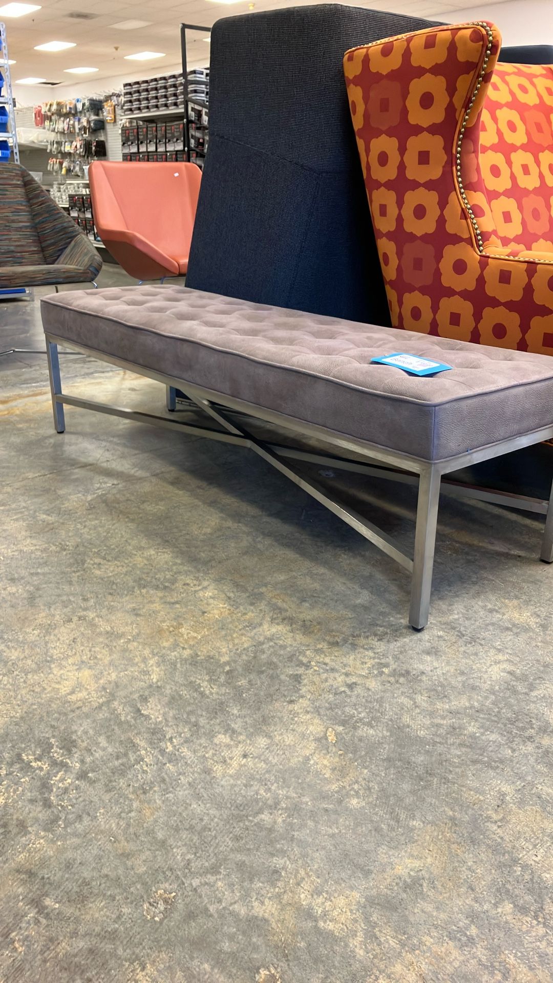 60” Bench With Chrome Supports