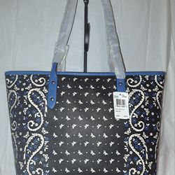 Coach Butterfly Bandana Print City Zip Tote NWT 