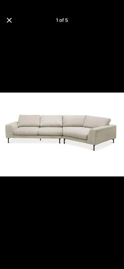 Grey Large Modern Sectional Sofa with Cuddler
