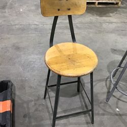 Wooden Seat Stool, 24” Counter Height