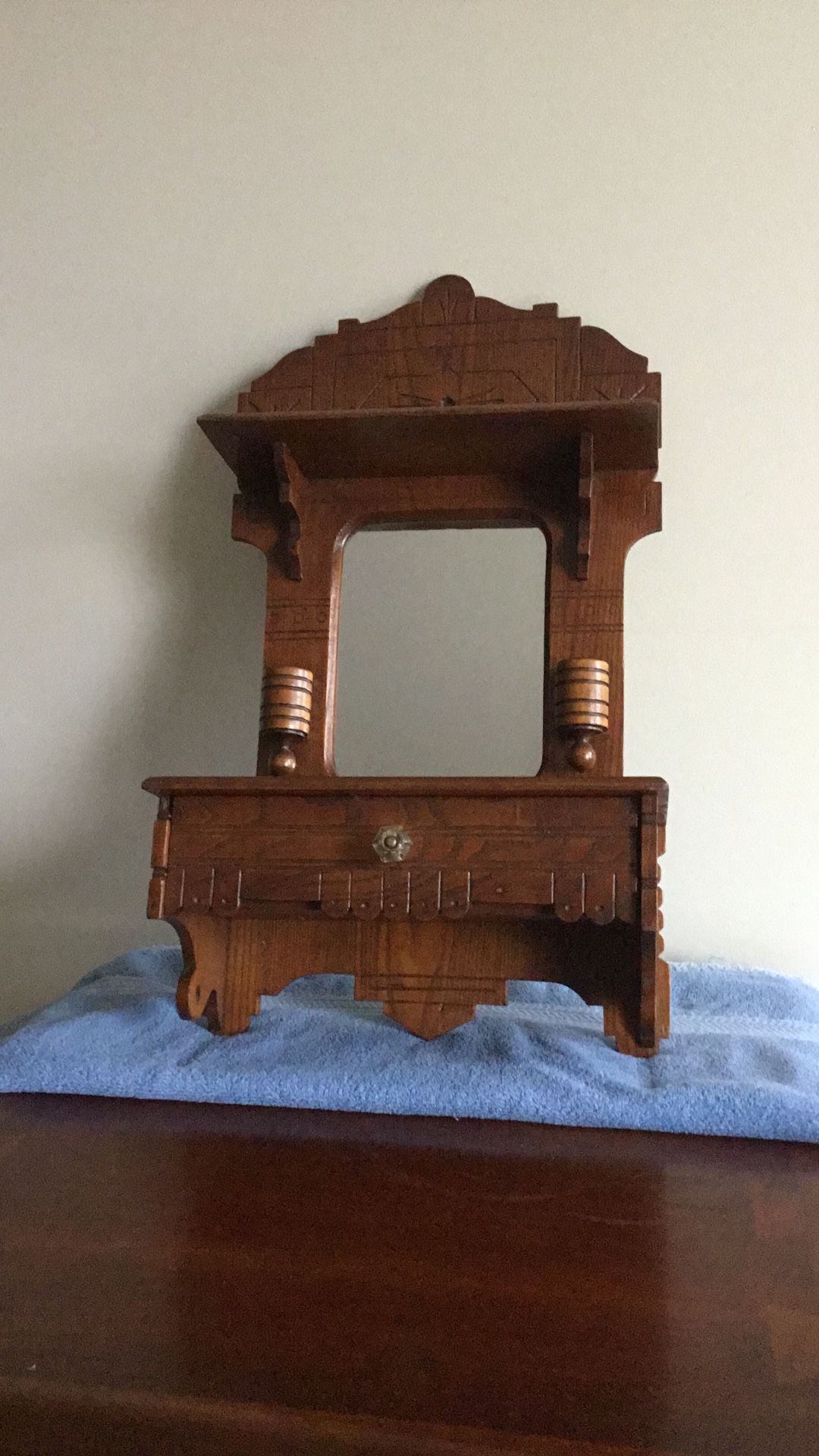 19 Th century Eastlake Style Men’s Shaving Mirror