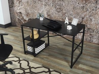 Sude Black Study Desk