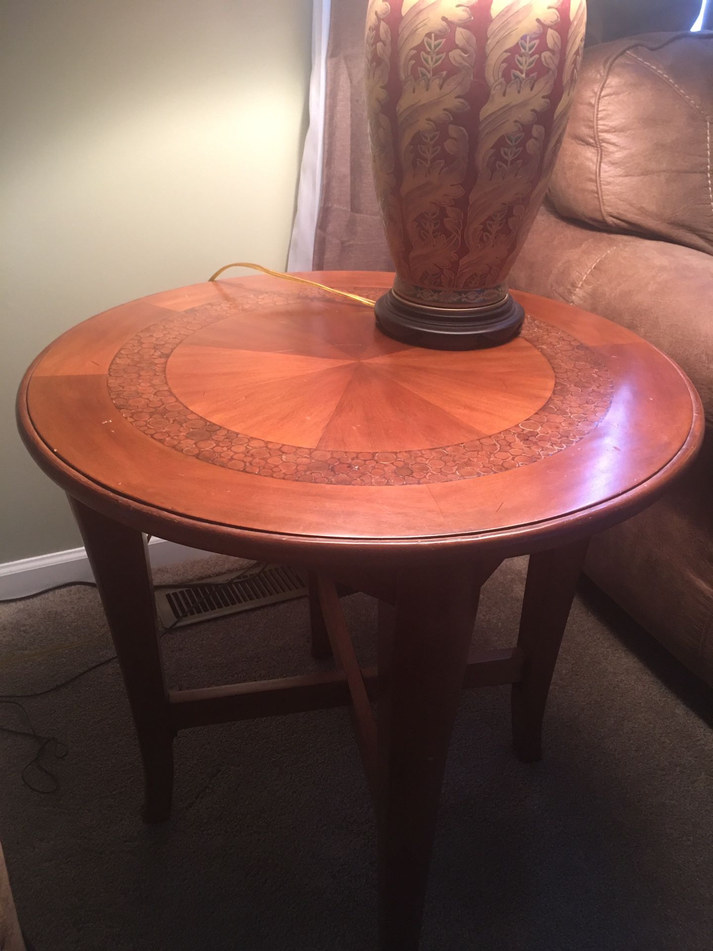 3 piece wooden round table set