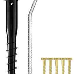 Premium No Dig Ground Anchor Black U-Model Screw in Post Stake 27" Long Anchor Fits Full Sized 4"x4" Posts, Great for Mailbox Posts and Fence Posts