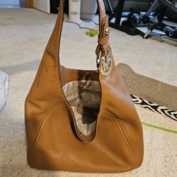 Brown Leather Michael Kors Purse And Wallet