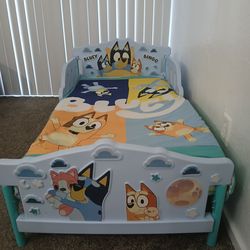 3d bluey toddler bed w mattress