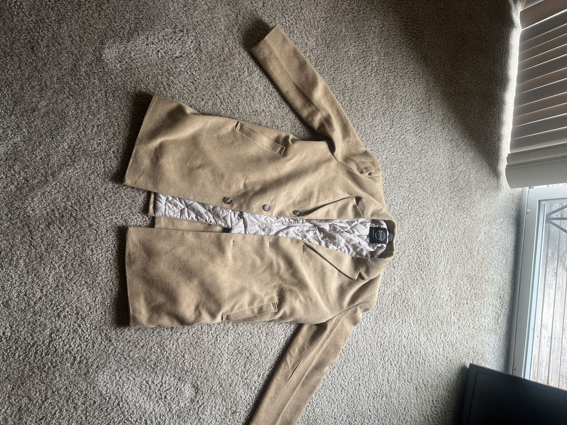 Luxury J.M. Haggar Camel Wool Top Coat – XL – Timeless Style, Immaculate Condition!