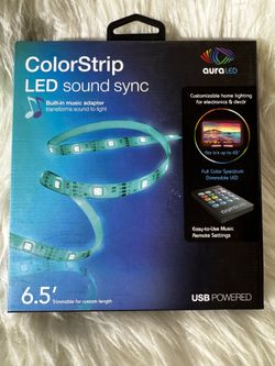 Tzumi Aura Plug-in 6.5 ft. LED Strip Light with Sound Sync