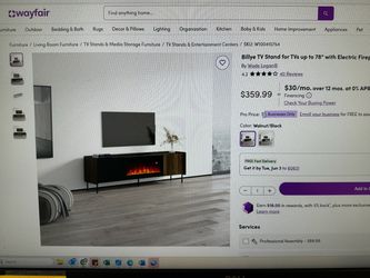 Tv console with electric fireplace