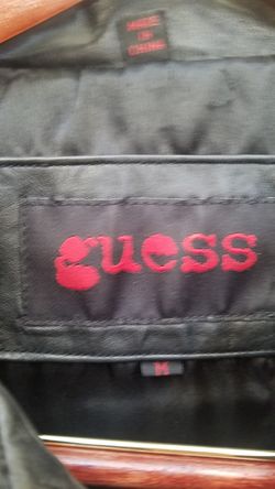 Guess brand black leather jacket