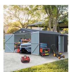 20 x 13 outside storage shed. 2 doors & 4 vents. Never taken out of the original crate.