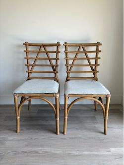 Bamboo Style Chairs Set of 2