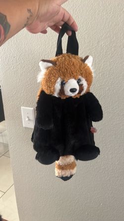 Red panda plush backpack