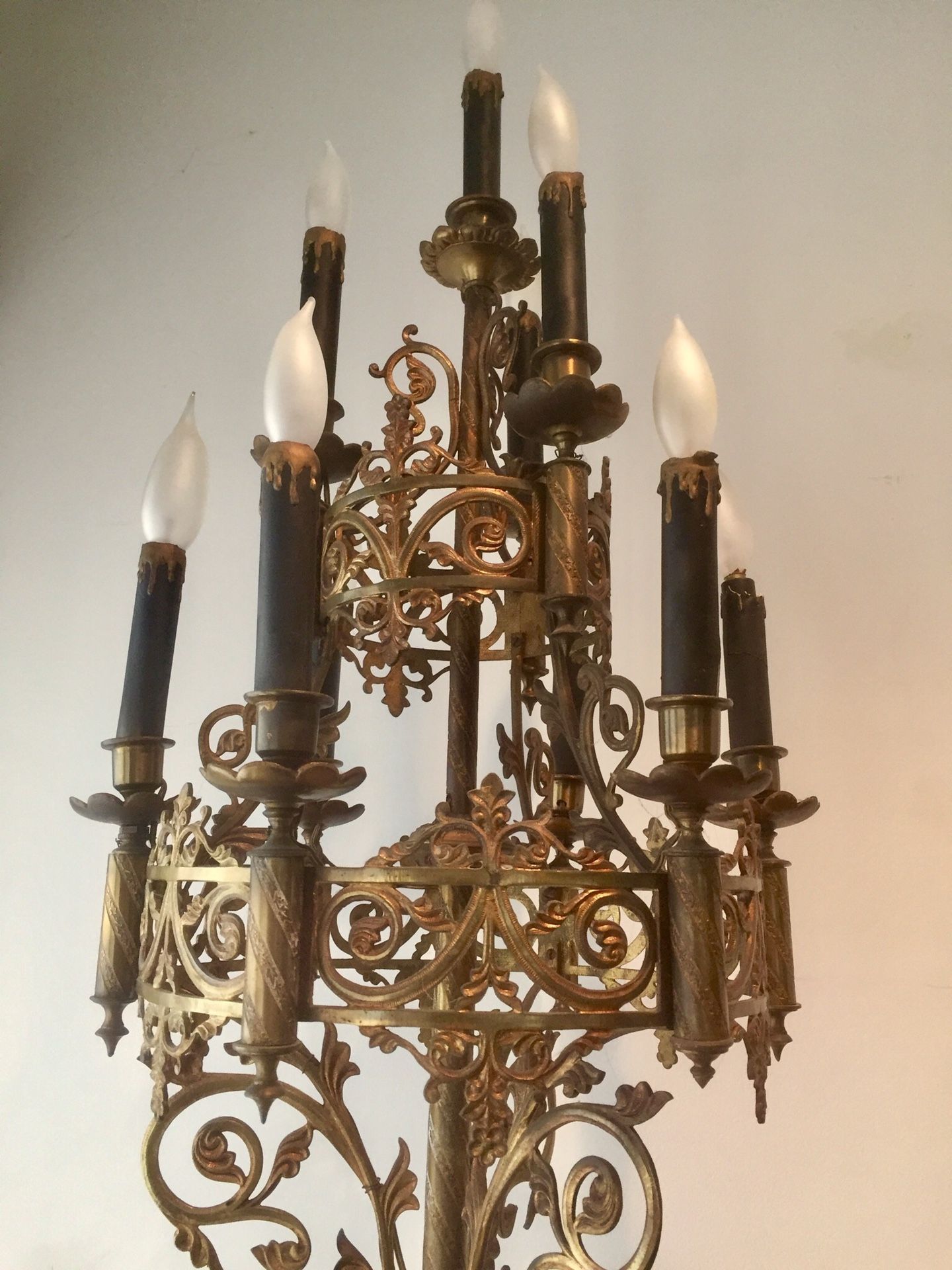 Antique Candelabra Solid Brass Light Fixture