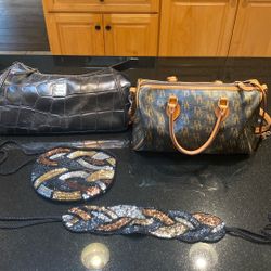 Three Purses One Belt Two Are  Dooney &Bourke Used