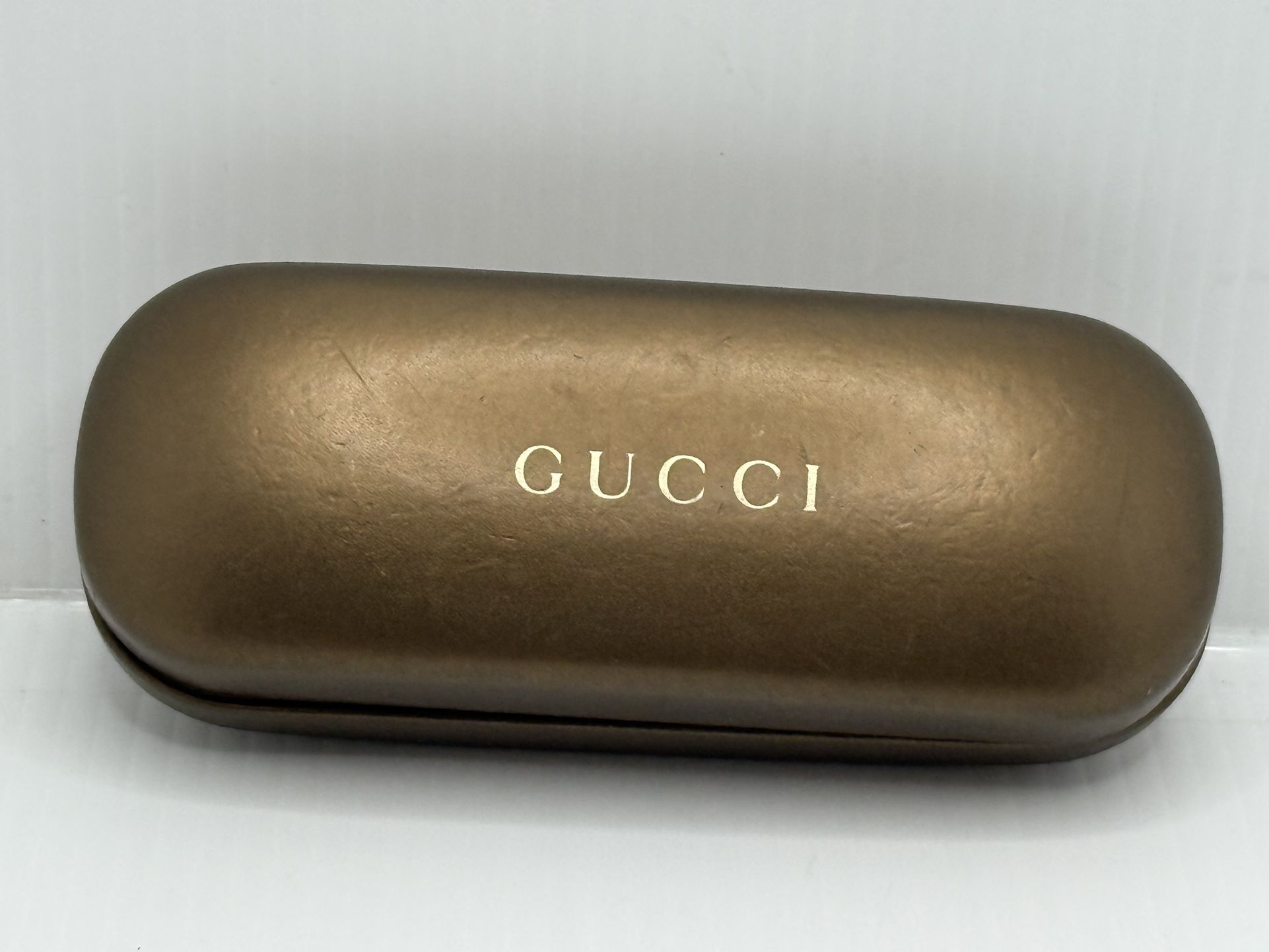 GUCCI BRONZE METALLIC HARD SHELL SUN EYE GLASSES CASE