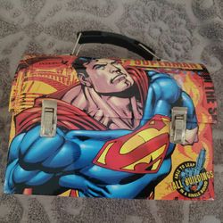 Vintage Superman Lunchbox, Snackbox, Metal
