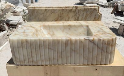 Customized Sink in Calacatta Gold Marble