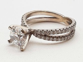 3.00 Cttw Diamond 14k White Gold 3.46g Solitaire Ring Size 6 Dolrxzxmia