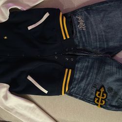 Polo Ralph Lauren Varsity Jacket & Jeans. 
