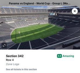 2 Panama vs England World Cup Tickets
