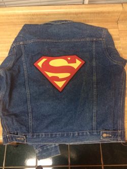 Superman denim jacket adult small