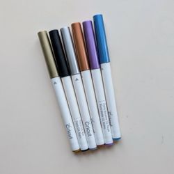 Cricut Explorer Pen Set - 6 Piece, Metallic + Black, Medium Tip