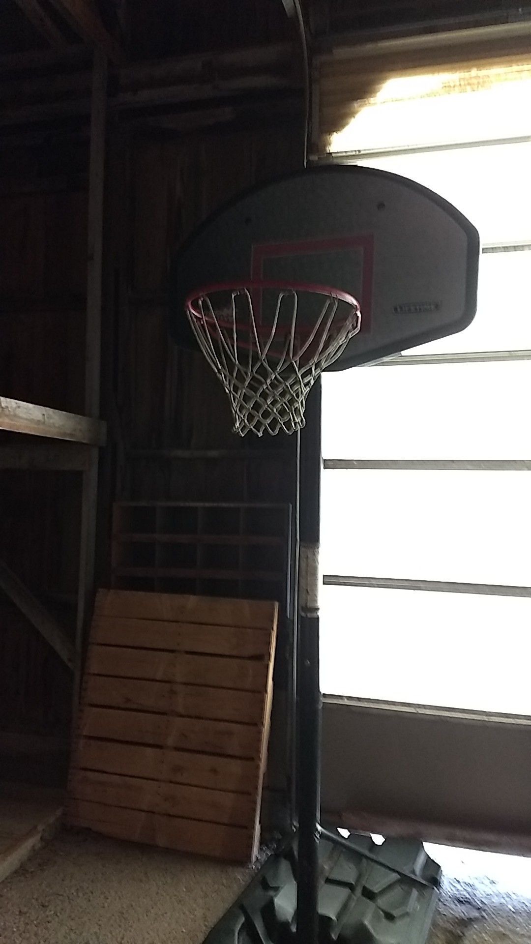 Basketball hoop and pole lifetime.