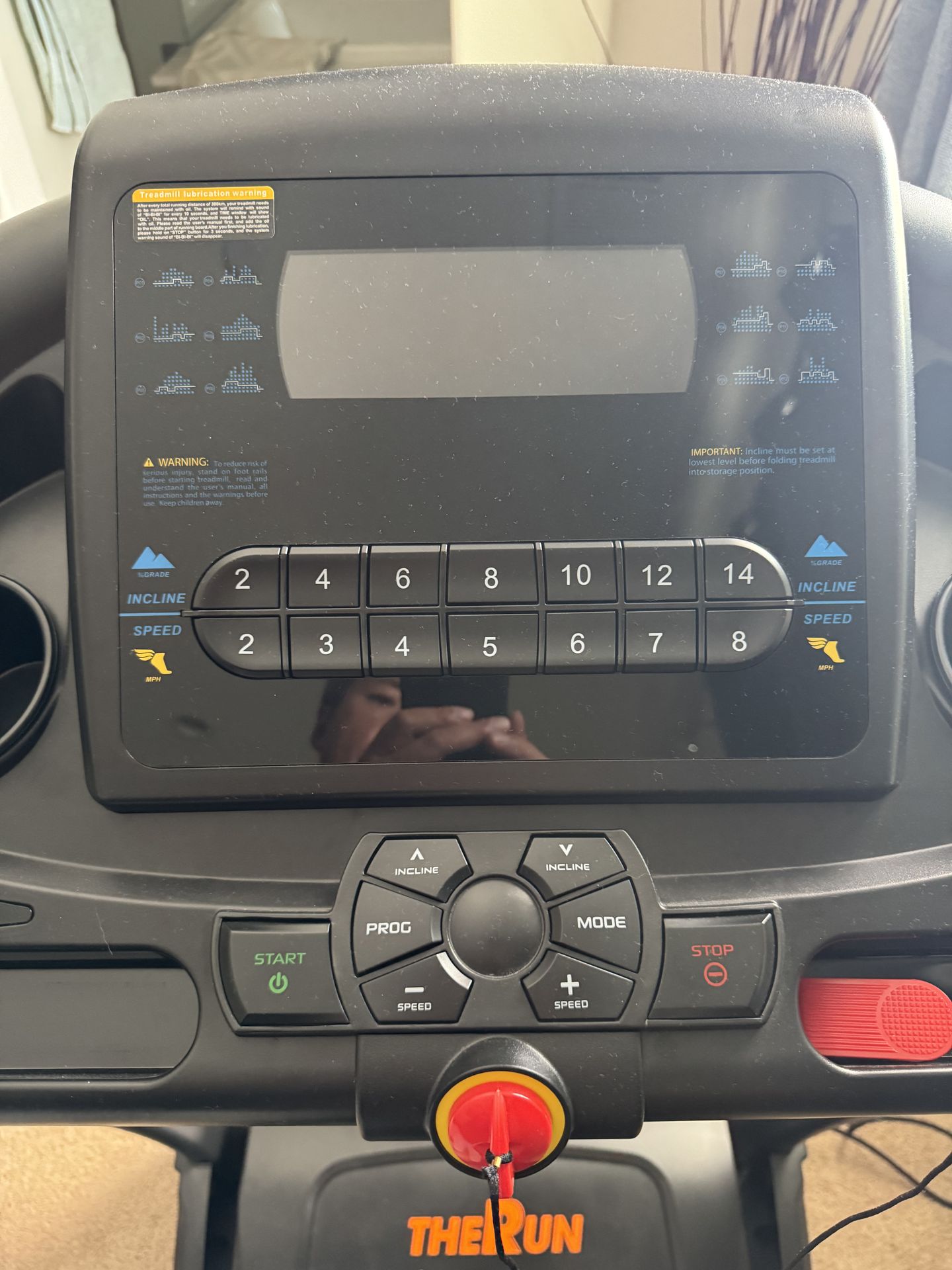 THE RUN Folding Treadmill w/ Incline & Programs – Home Cardio Machine, Like New