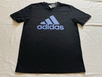 Adidas Crew Neck Tee T-shirt Short Sleeve Top Bubble Stripes Logo Black Small S