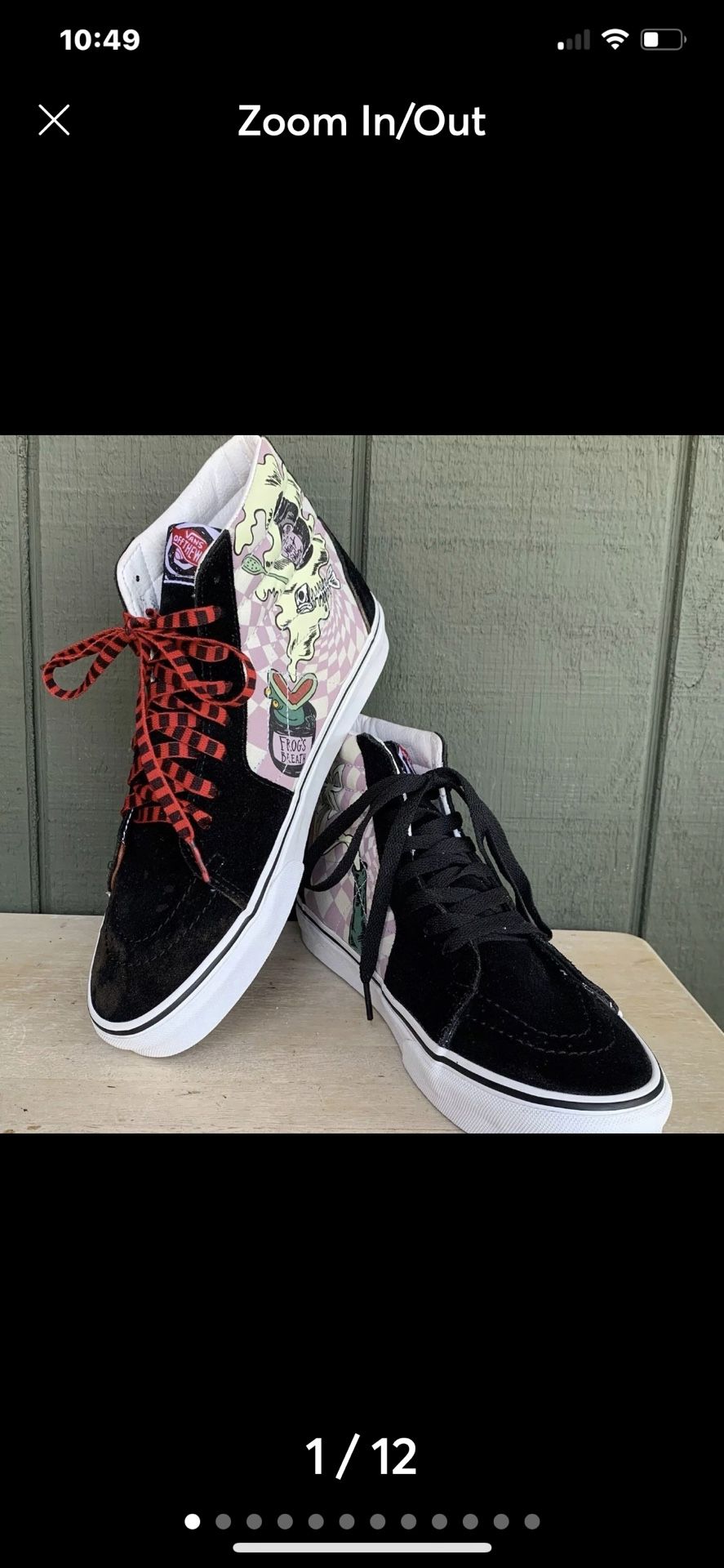 Vans limited Disney Nightmare Before Christmas Sally's potion SK8-HI Mens 10
