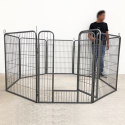 (Brand New) $95 Heavy Duty 40” Tall x 32” Wide x 8-Panel Pet Playpen Dog Crate Kennel Exercise Cage Fence Play Pen 