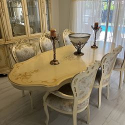 Antique Dining Room Set With Chairs And Armour Cabinets