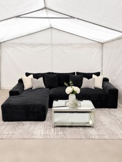 Black Boneless Sectional Sofa