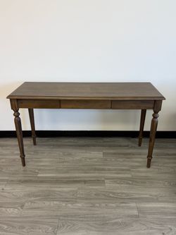 Wood Writing Desk with Drawers + 3 Tier Bookshelf